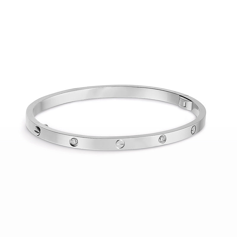 [Sparkle]LIEBE 3,65 MM KLEINER MODELLARMBREIF - 6 DIAMANTEN