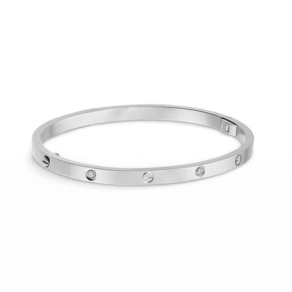 [Sparkle]LIEBE 3,65 MM KLEINER MODELLARMBREIF - 6 DIAMANTEN