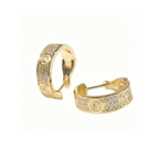 [sparkle Jewelery]LOVE 5.5MM DIAMOND PAVED EARRINGS