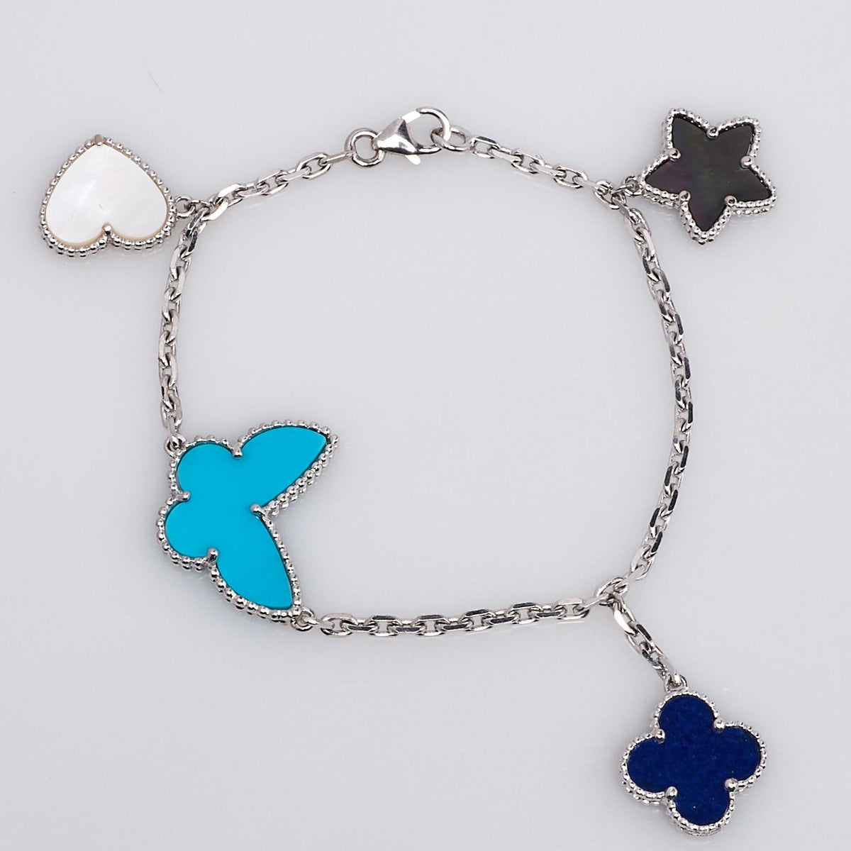 [sparkle Jewelry ]LUCKY SPRING SILVER BRACELET 4 MOTIF