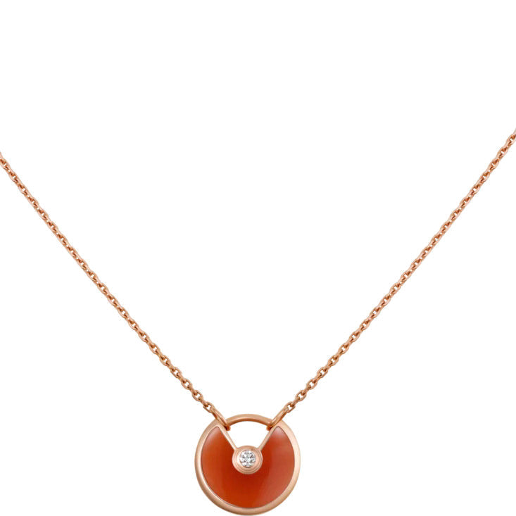 [sparkle Jewelry]AMULETTE GOLD CARNELIAN ONYX NECKLACE