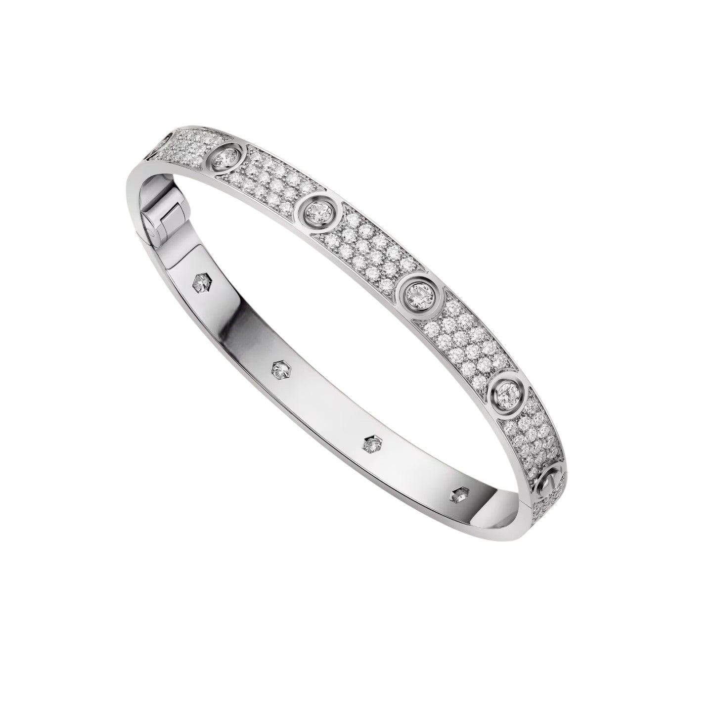 [Sparkle]KLASSISCHER 6,1MM LOVE-ARMBAND - 10-DIAMANT VOLL PAVÉ