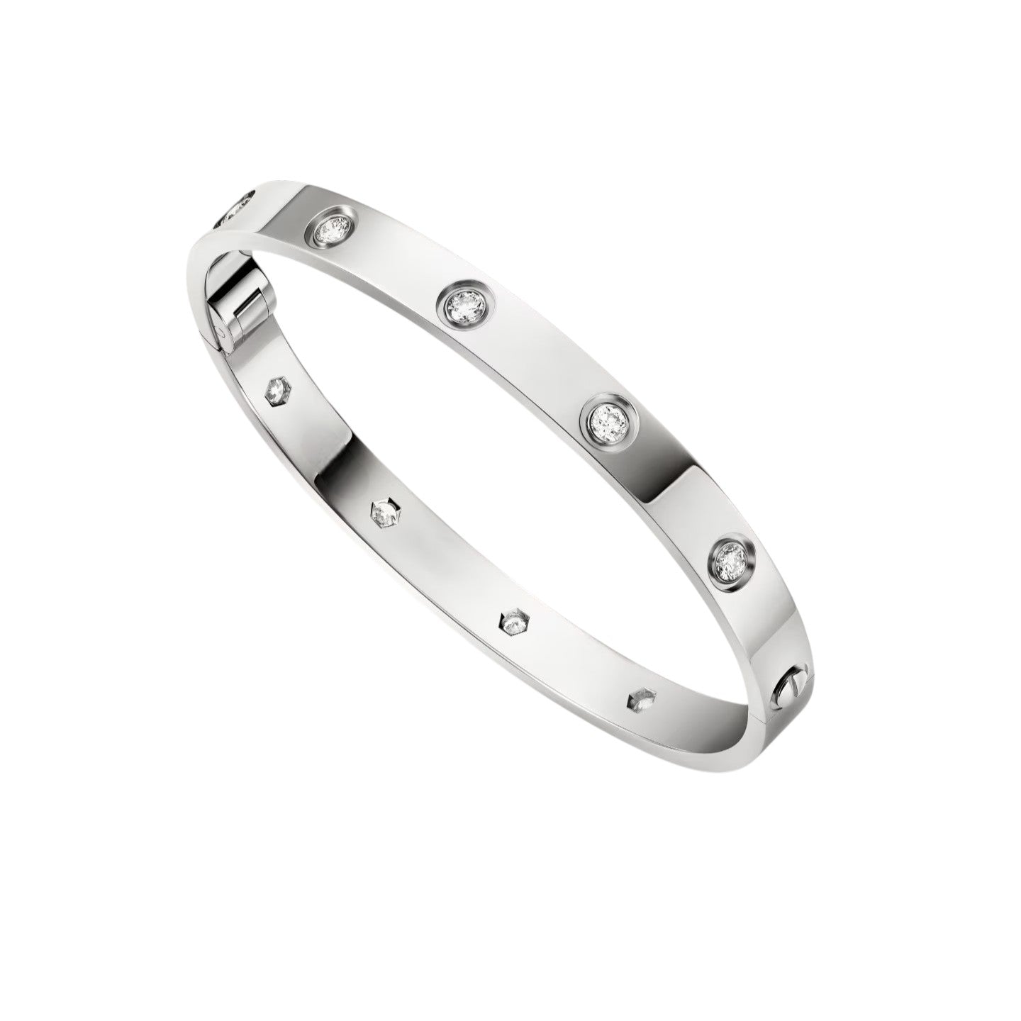 [Sparkle]KLASSISCHER 6,1MM LIEBESARMREIF MIT EINER SCHRAUBE – 10 DIAMANTEN