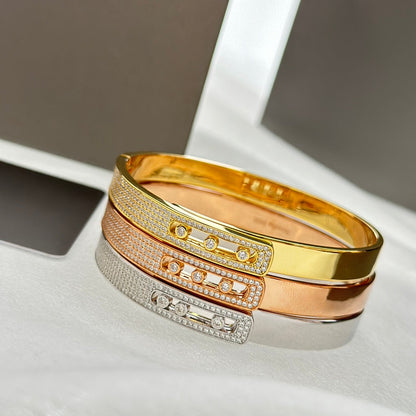 [sparkle Jewelry]Move Noa Rose Gold Pavé Diamond Bangle Bracelet