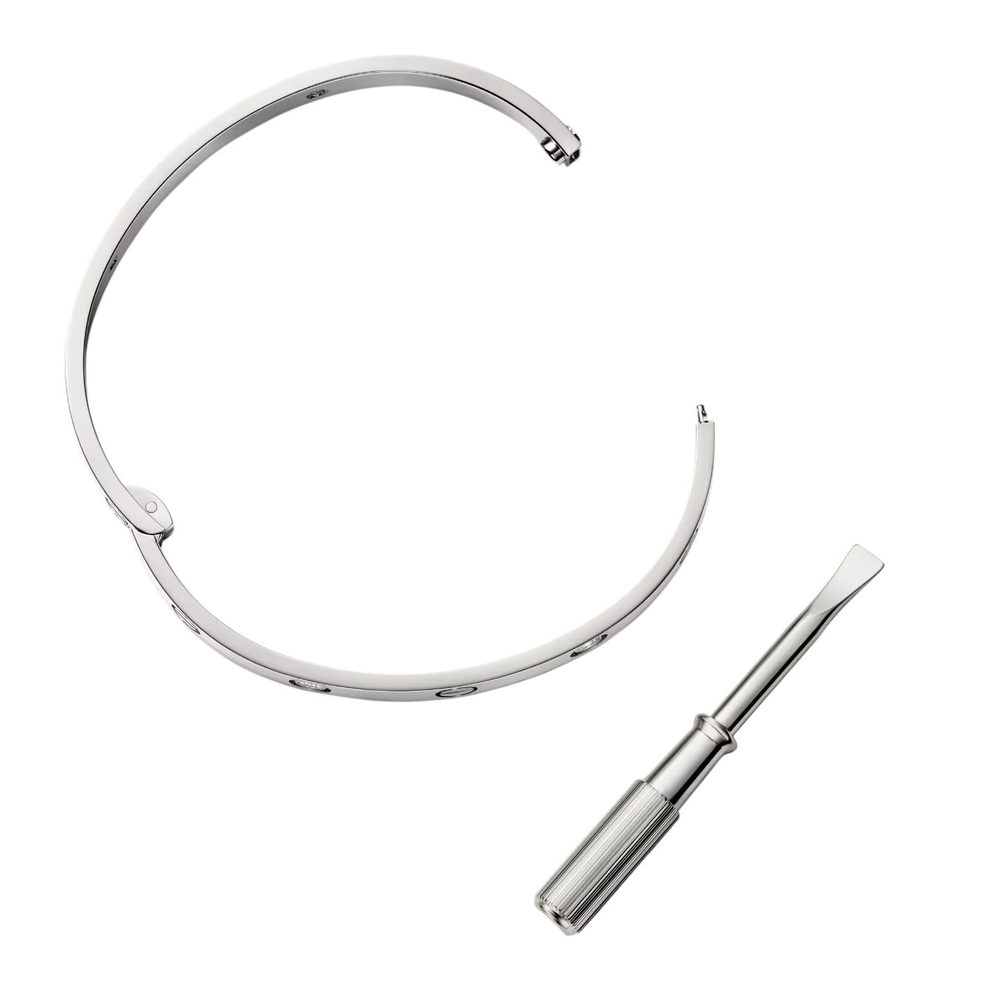 [Sparkle]KLASSISCHER 6.1MM LOVE EINZELSCHRAUBEN-VERSCHLUSS-ARMBAND - 4-DIAMANTEN