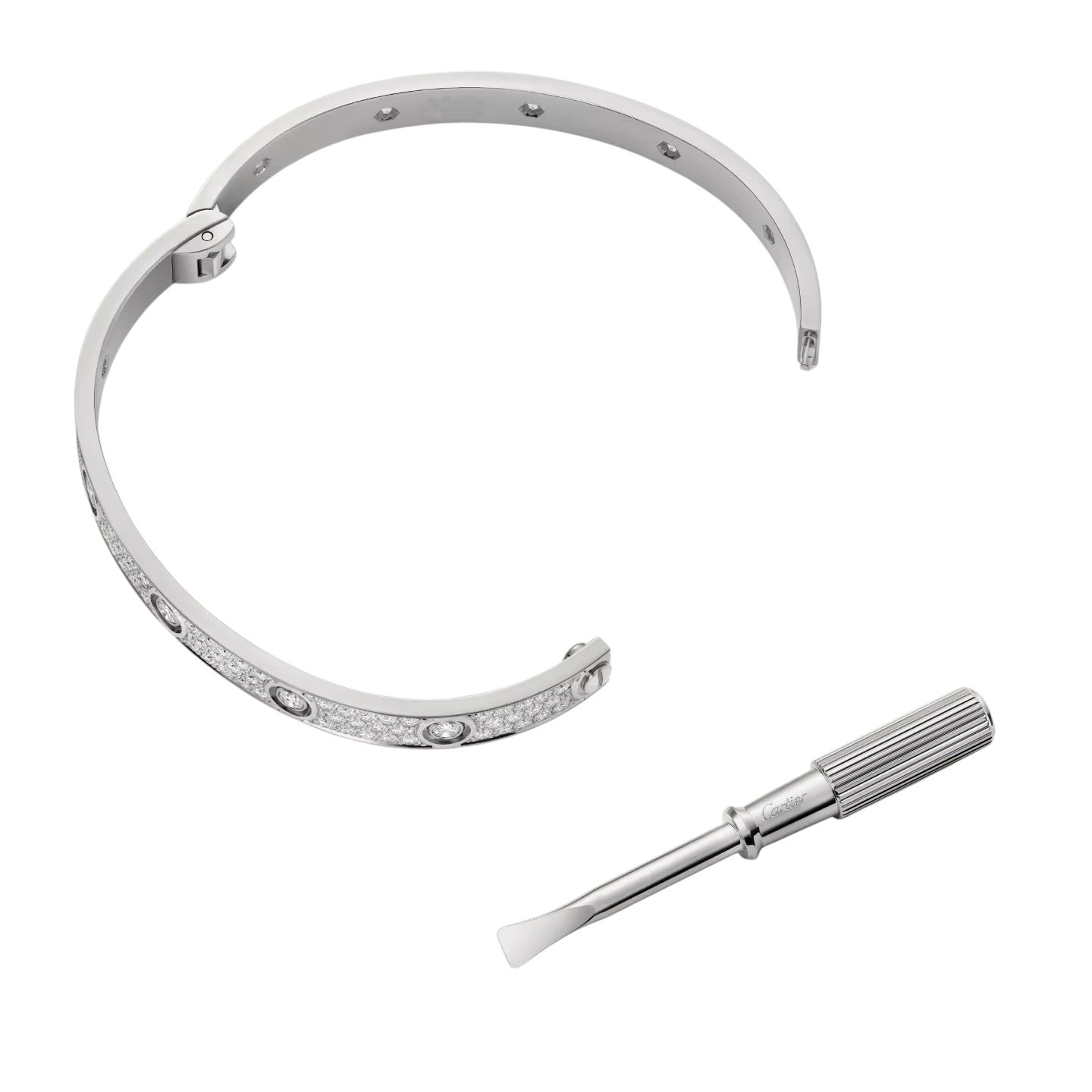 [Sparkle]KLASSISCHER 6,1MM LOVE-ARMBAND - 10-DIAMANT VOLL PAVÉ