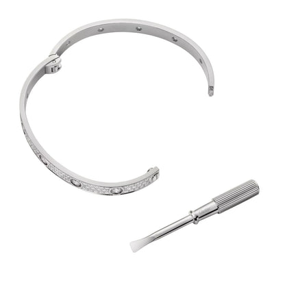 [Sparkle]KLASSISCHER 6,1MM LOVE-ARMBAND - 10-DIAMANT VOLL PAVÉ