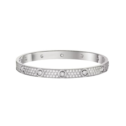 [Sparkle]KLASSISCHER 6,1MM LOVE-ARMBAND - 10-DIAMANT VOLL PAVÉ