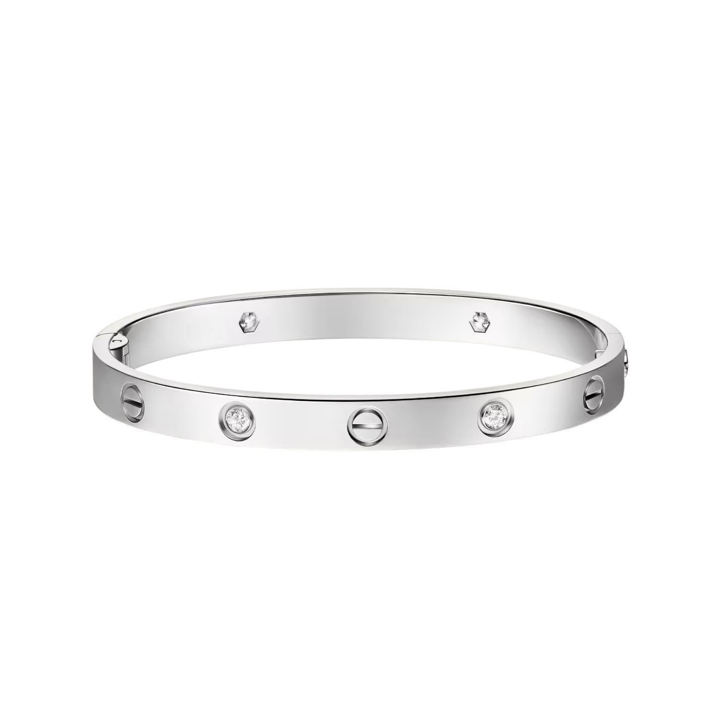 [Sparkle]KLASSISCHER 6.1MM LOVE EINZELSCHRAUBEN-VERSCHLUSS-ARMBAND - 4-DIAMANTEN