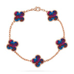 [sparkle Jewelry ]CLOVER 5 MOTIF COLOR GEMSTONES BRACELET COLLECTION