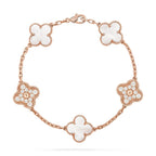 [sparkle Jewelry ]CLOVER WHITE PEARL MOP 5 MOTIF BRACELET COLLECTION