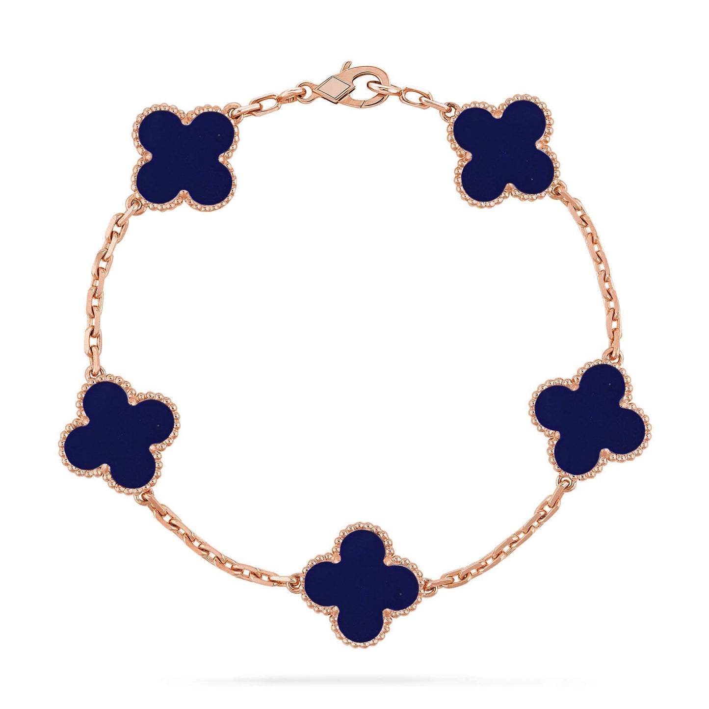 [Sparkle]LUCKY CLOVER 5-MOTIF-ARMBAND – LAPISLAZULI-KOLLEKTION