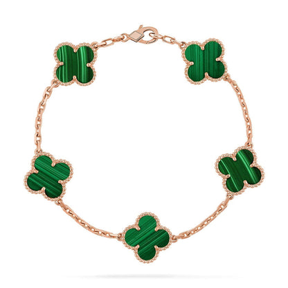 [sparkle Jewelry ] CLOVER 5 MOTIF MALACHITE BRACELET COLLECTION