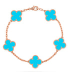 [sparkle Jewelry ] CLOVER 5 MOTIF TURQUOISE BRACELET COLLECTION