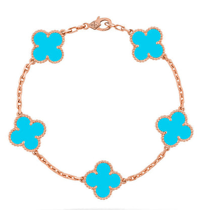 [sparkle Jewelry ] CLOVER 5 MOTIF TURQUOISE BRACELET COLLECTION