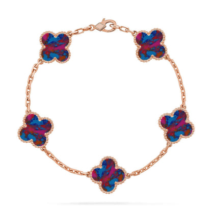 [Sparkle]GLÜCKKLEE-ARMBAND MIT 5 MOTIVEN - MULTI-EDELSTEIN-KOLLEKTION