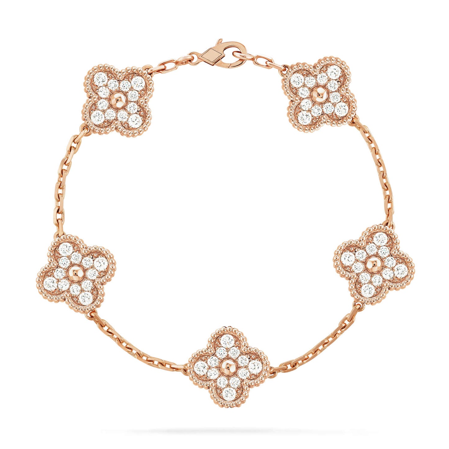 [Sparkle]Armband LUCKY CLOVER 5 Motive – VOLLSTÄNDIG MIT DIAMANTEN BESETZT