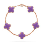 [sparkle Jewelry ]CLOVER 5 MOTIF LIGHT PURPLE BRACELET COLLECTION