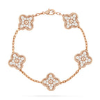 [sparkle Jewelry ] CLOVER 5 MOTIF FULL DIAMOND BRACELET COLLECTION