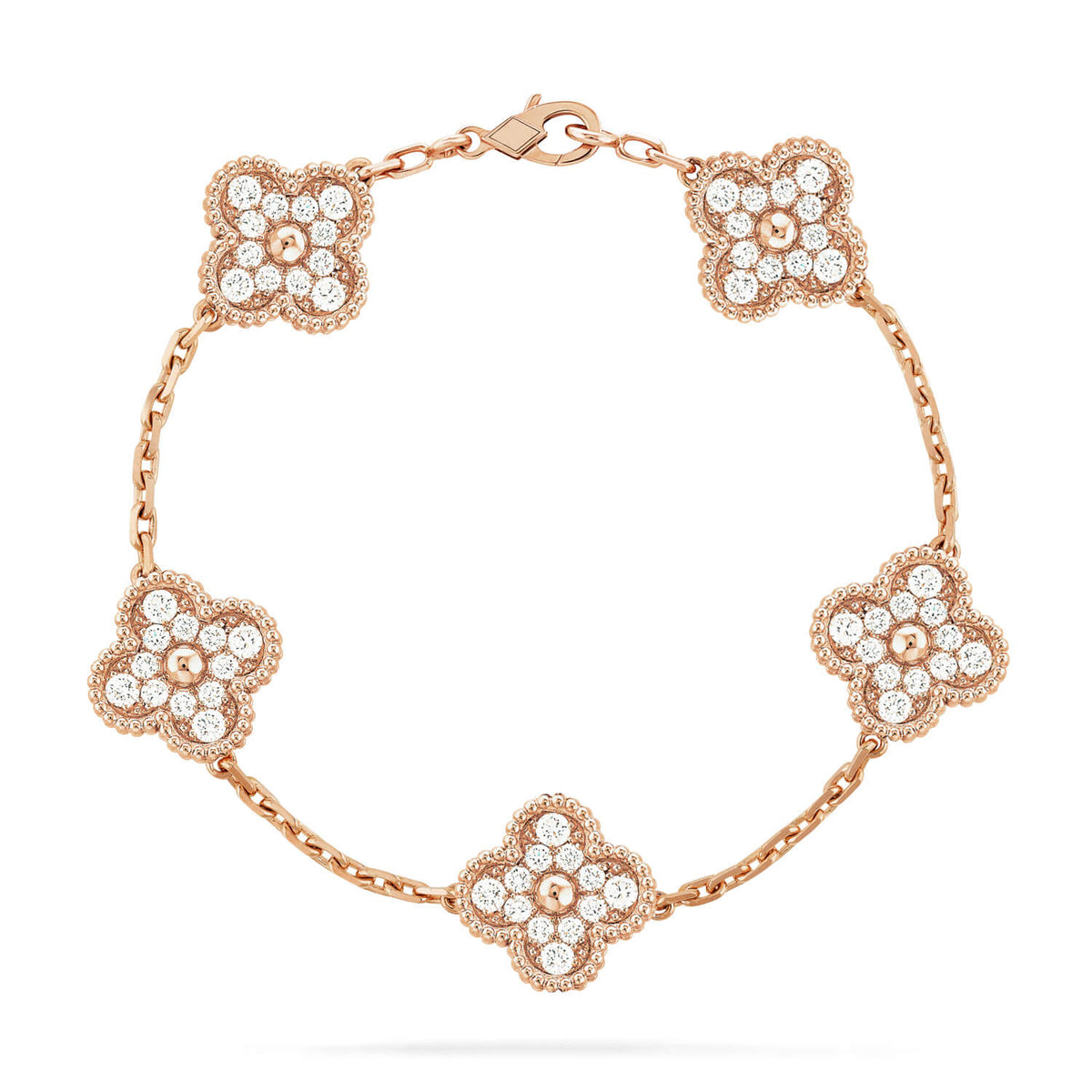 [sparkle Jewelry ] CLOVER 5 MOTIF FULL DIAMOND BRACELET COLLECTION