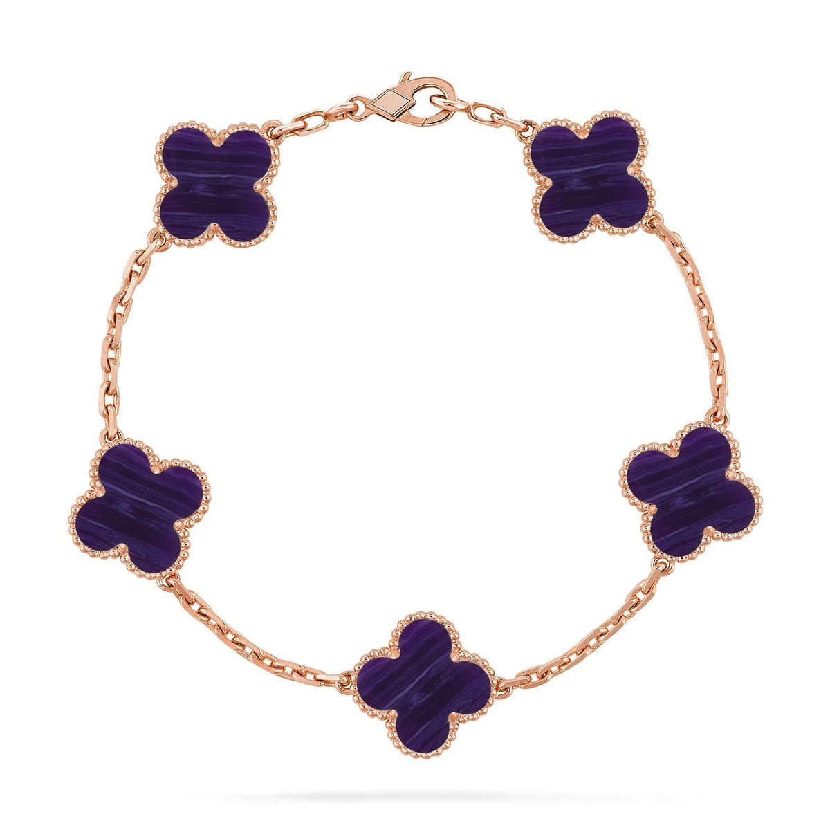[sparkle Jewelry ]CLOVER 5 MOTIF PURPLE STRIPES BRACELET COLLECTION