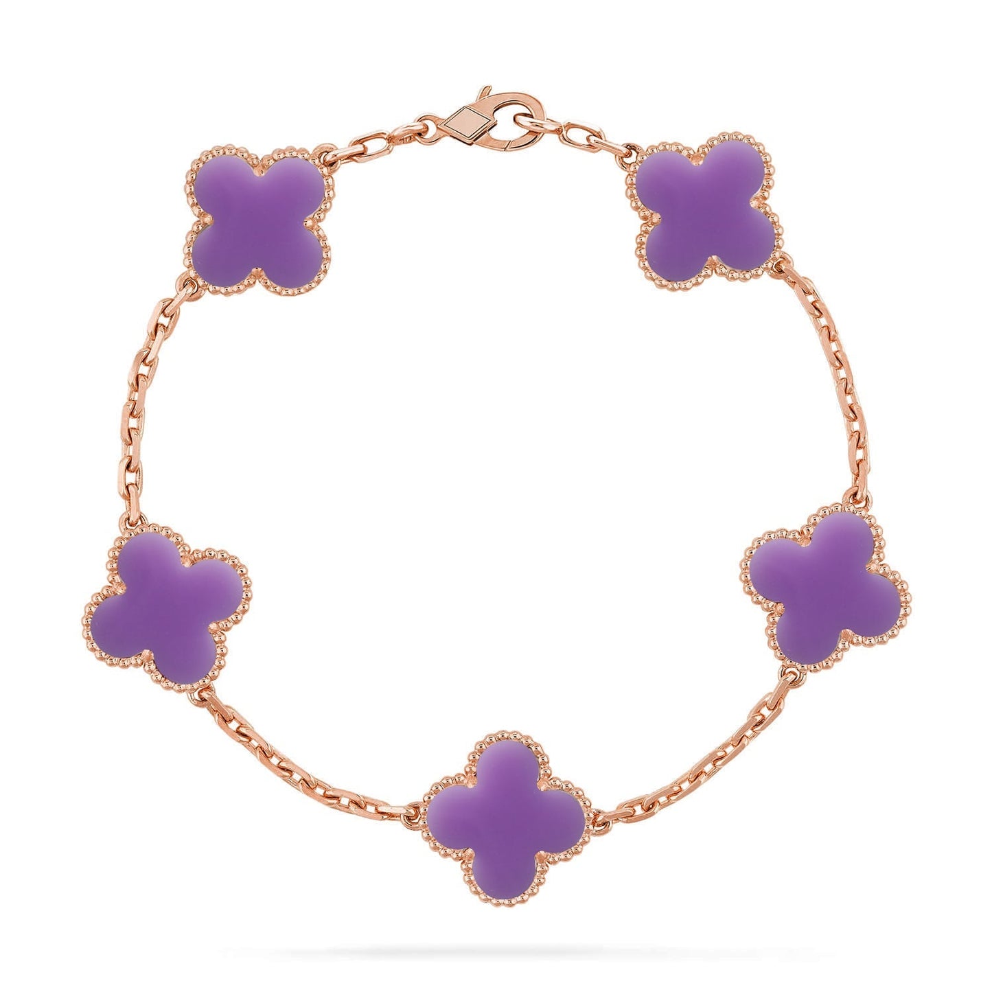 [Sparkle]LUCKY CLOVER 5-MOTIF BRACELET - LAVENDER COLLECTION