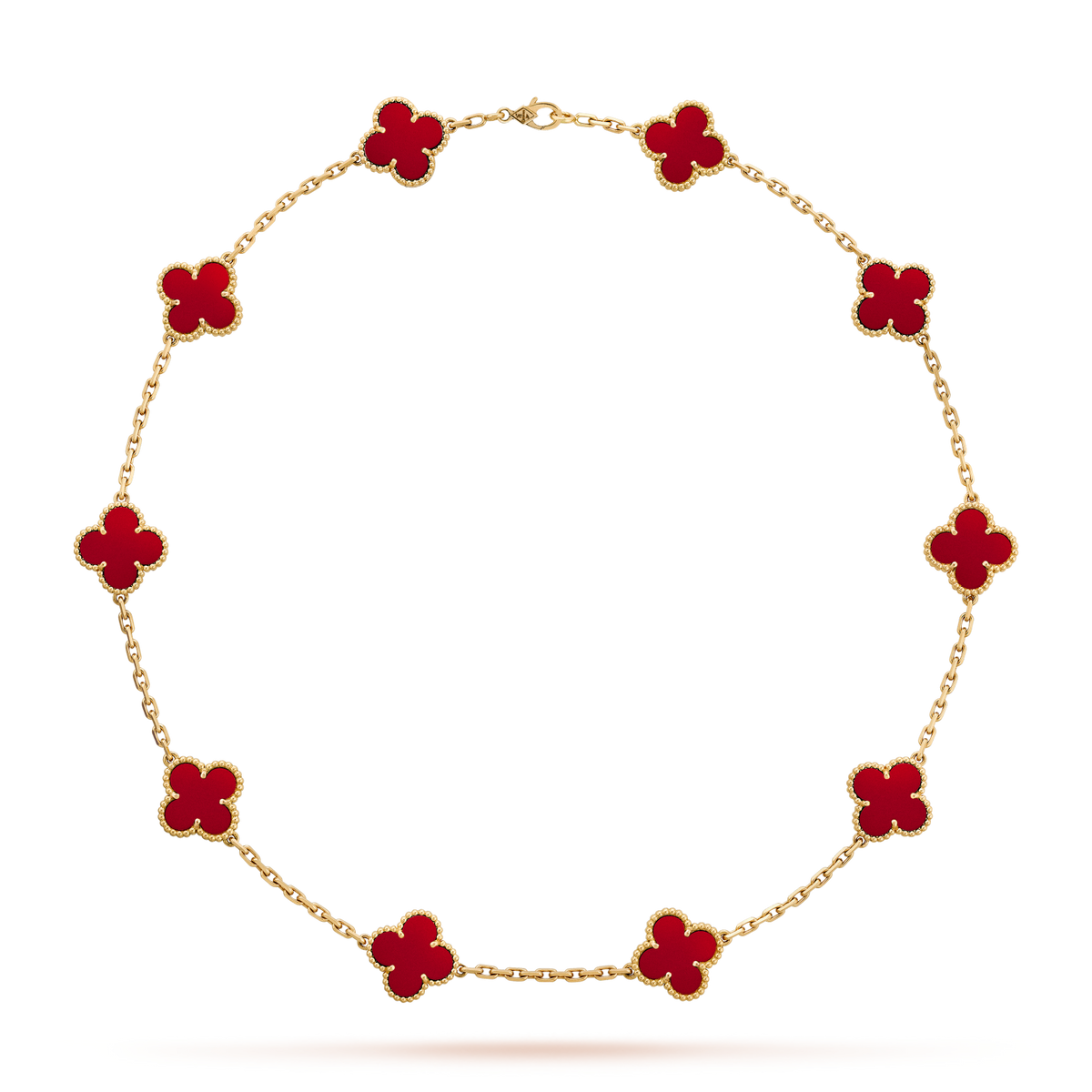 [sparkle Jewelry ]CLOVER 10 MOTIFS CARNELIAN NECKLACE