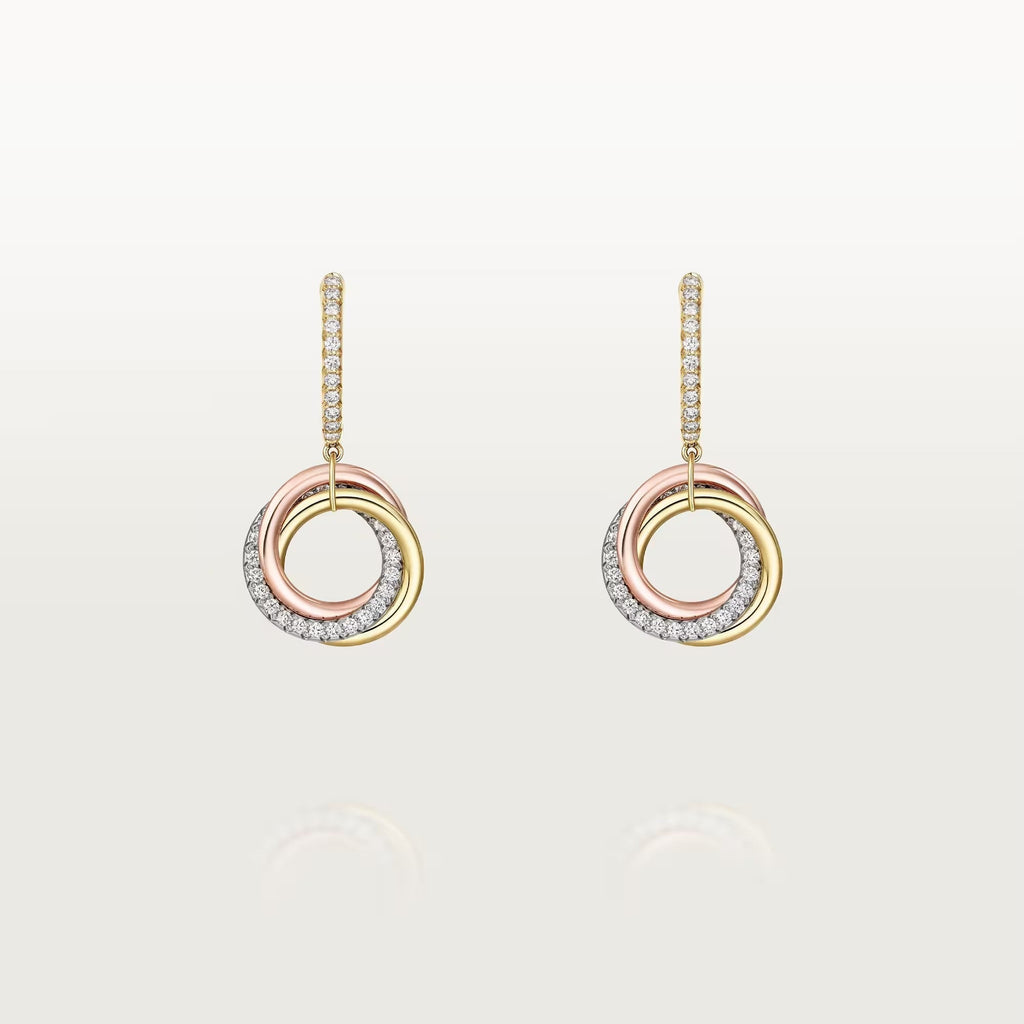 [sparkle Jewelery]TRINITY HALF DIAMOND  EARRINGS