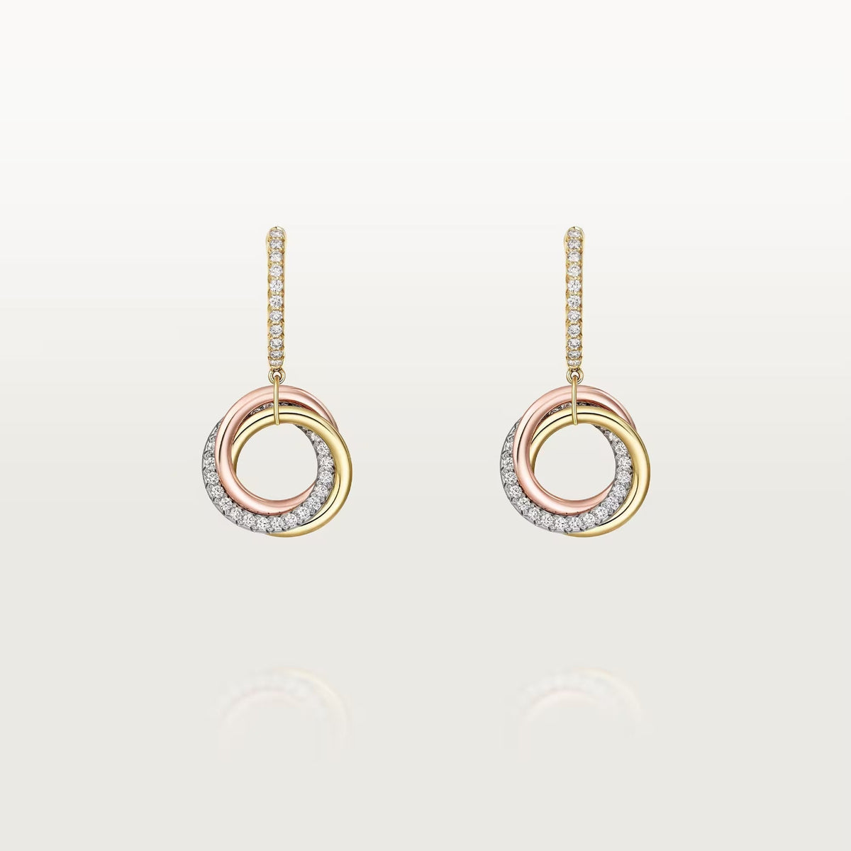 [sparkle Jewelery]TRINITY HALF DIAMOND  EARRINGS