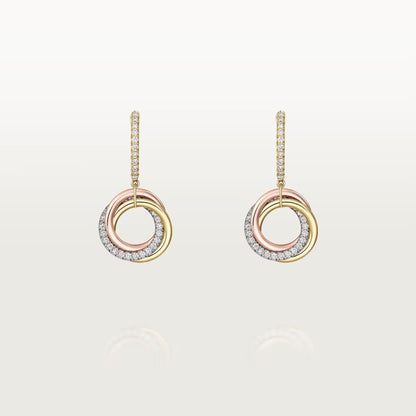 [sparkle Jewelery]TRINITY HALF DIAMOND  EARRINGS