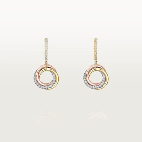 [sparkle Jewelery]TRINITY HALF DIAMOND  EARRINGS