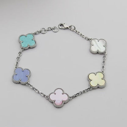 [sparkle Jewellery]Four‑Leaf Clover Summer Colorful Dopamine Bracelet