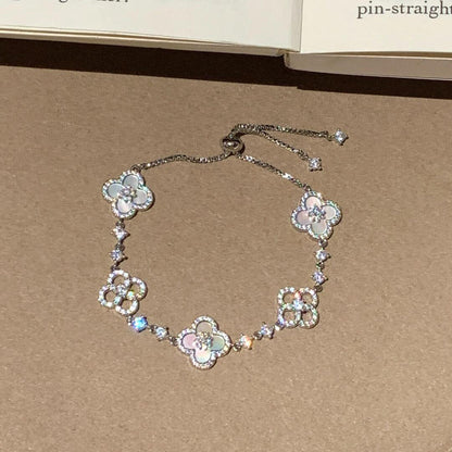 [sparkle Jewelry ]CLOVER 5 MOTIF PINK BLUE RED WHITE BRACELET