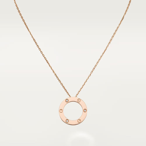 [sparkle Jewelery]LOVE NECKLACE 16MM 3 DIAMONDS