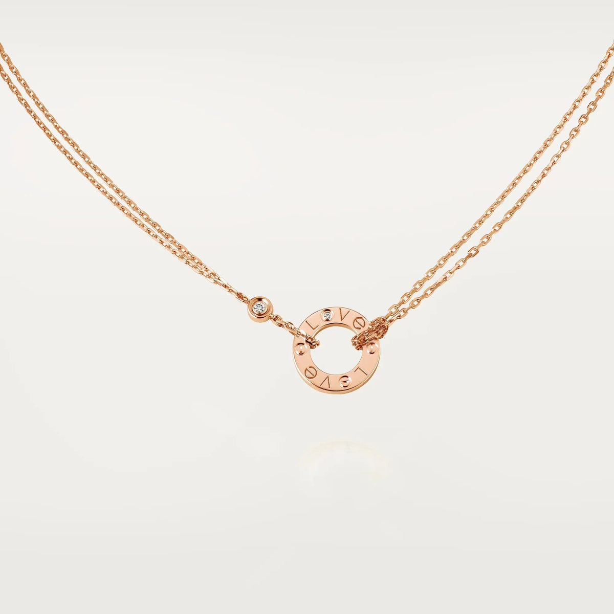 [sparkle Jewelery]LOVE NECKLACE 16MM 2 DIAMONDS