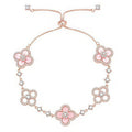 [sparkle Jewelry ]CLOVER 5 MOTIF PINK BLUE RED WHITE BRACELET