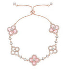 [sparkle Jewelry ]CLOVER 5 MOTIF PINK BLUE RED WHITE BRACELET