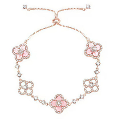 [sparkle Jewelry ]CLOVER 5 MOTIF PINK BLUE RED WHITE BRACELET
