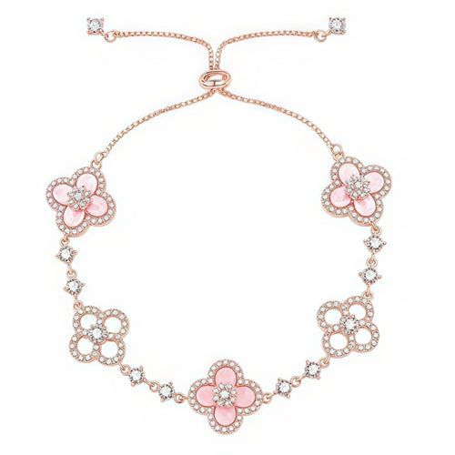 [sparkle Jewelry ]CLOVER 5 MOTIF PINK BLUE RED WHITE BRACELET