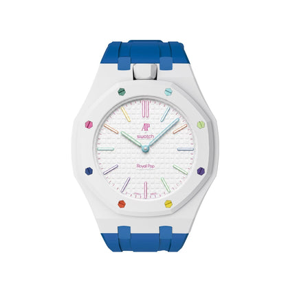[Sparkle]Royal Oak Pop Exklusives Gehäuse aus Bioceramic & Silikonarmband Mix Color