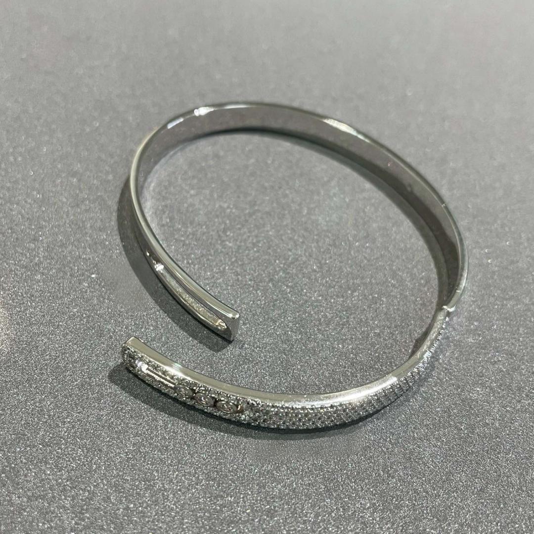 [sparkle Jewelry]Move Noa Rose Gold Pavé Diamond Bangle Bracelet