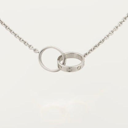 [sparkle Jewelery]LOVE DOUBLE RING NECKLACE