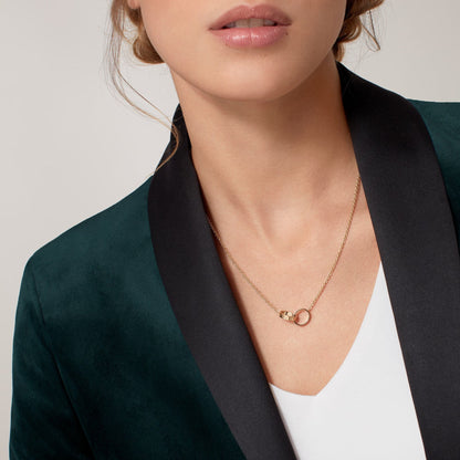 [sparkle Jewelery]LOVE DOUBLE RING NECKLACE