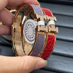 [sparkle Jewellery]New H Full Diamond Bracelet, Luxury Premium Version, Genuine Crocodile Leather