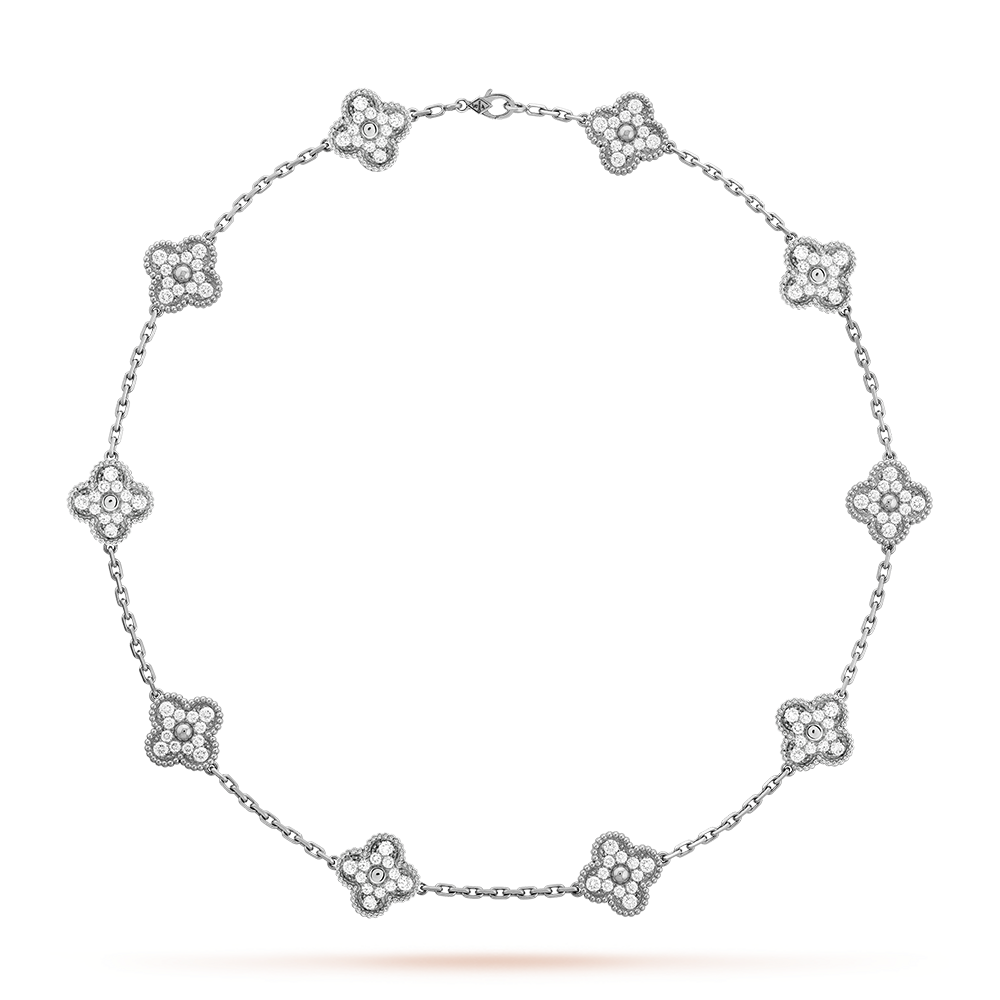 [sparkle Jewelry ]CLOVER 10 MOTIFS DIAMOND NECKLACE