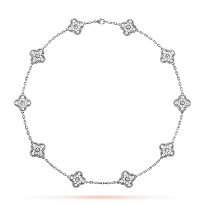 [sparkle Jewelry ]CLOVER 10 MOTIFS DIAMOND NECKLACE