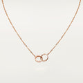 [sparkle Jewelery]LOVE DOUBLE RING HALF DIAMOND NECKLACE