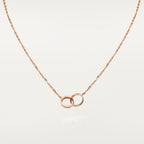 [sparkle Jewelery]LOVE DOUBLE RING HALF DIAMOND NECKLACE