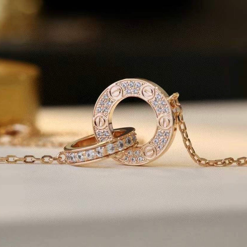 [sparkle Jewelery]LOVE  FULL DIAMOND PENDANT NECKLACE
