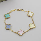 [sparkle Jewellery]Four‑Leaf Clover Summer Colorful Dopamine Bracelet